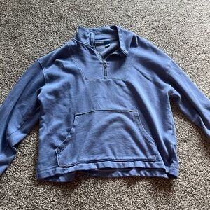 blue quarter zip up